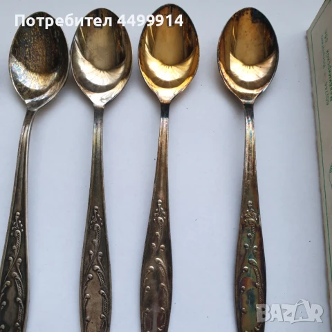 Руски посребрени и позлатени чаени лъжички, снимка 2 - Антикварни и старинни предмети - 50984084