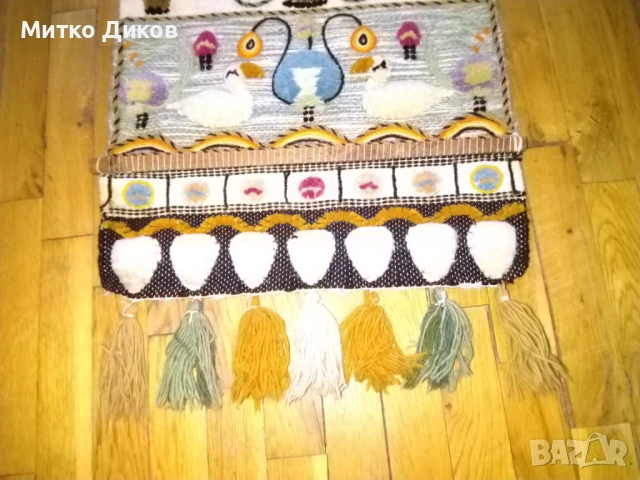 Пано за стена винтидж 44х92см с ресните Wall tapestry fibre handing woven, снимка 3 - Пана - 51084034