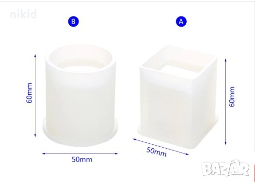 Цилиндър Кръг Квадрат Осмоъгълник висок силиконов молд форма калъп за свещи восък гипс свещ смола , снимка 4 - Форми - 23737358