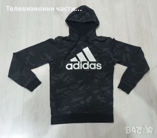 Оригинален мъжки суитшърт Adidas Men's Essentials Allover Print Hoodie GD5489 отличен, снимка 3 - Суичъри - 53304257