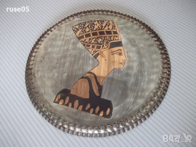 Пано "Нефертити" кръгло медно, снимка 2 - Други ценни предмети - 49701675