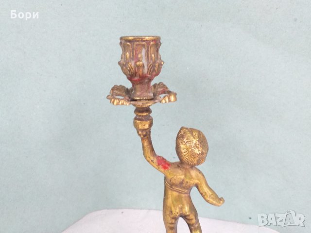 Бронзов свещник, снимка 7 - Статуетки - 34027240