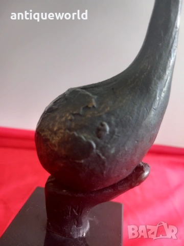 Авторска Бронзова Пластика "Птица" Статуетка. Подписана, снимка 4 - Антикварни и старинни предмети - 54222818