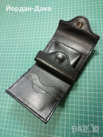 Портфейл от естествена кожа ръчна изработка, снимка 2 - Портфейли, портмонета - 51465137
