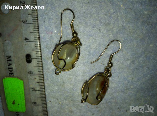 КРАСИВИ АР НУВО СТИЛ ОБЕЦИ от НАТУРАЛНИ ПОЛУСКЪПОЦЕННИ КАМЪНИ ХАЛЦЕДОН в ОБКОВ 38925, снимка 12 - Обеци - 42087582