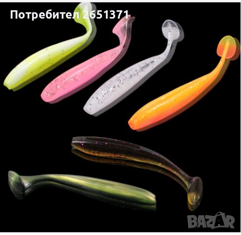 ПРОМО!!! Силиконови примамки с Т-опашка, 50 бр. в опаковка, 2 гр./7 см. - 18 лв., снимка 2 - Такъми - 37974256