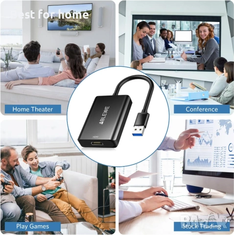 ABLEWE USB към HDMI адаптер, снимка 8 - Друга електроника - 53236463