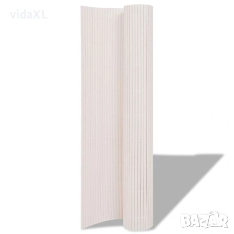 vidaXL Двустранна градинска ограда, 90x500 см, бяла(SKU:43627), снимка 2 - Огради и мрежи - 54182868