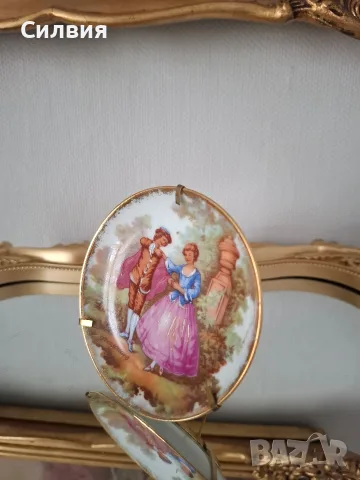 „Limoges – Porcelaine d’Art – романтична миниатюра – Франция“, снимка 6 - Антикварни и старинни предмети - 56221955