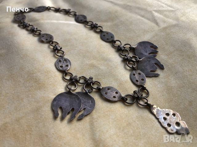 старинен, възрожденски сребърен накит/сокай, прочелник/ - сребро, сачан, снимка 5 - Антикварни и старинни предмети - 45249107