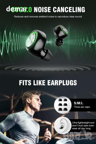 YINPUTENGS Безжични слушалки Bluetooth 5.3 водоустойчиви, снимка 4 - Безжични слушалки - 42829404