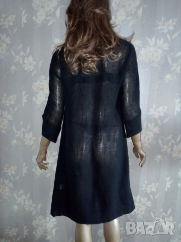 Черна рокля със 7/8 ръкав, размер - М, снимка 2 - Рокли - 31511713