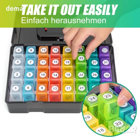 Месечен органайзер за хапчета 2 пъти на ден, 32 отделения, кутия за хапчета за сутрин и вечер, снимка 6 - Други стоки за дома - 51745989