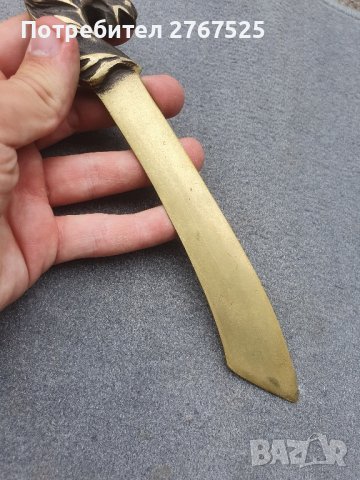 Стар Месингов Нож за писма глава на кон острие, снимка 6 - Други ценни предмети - 42203771