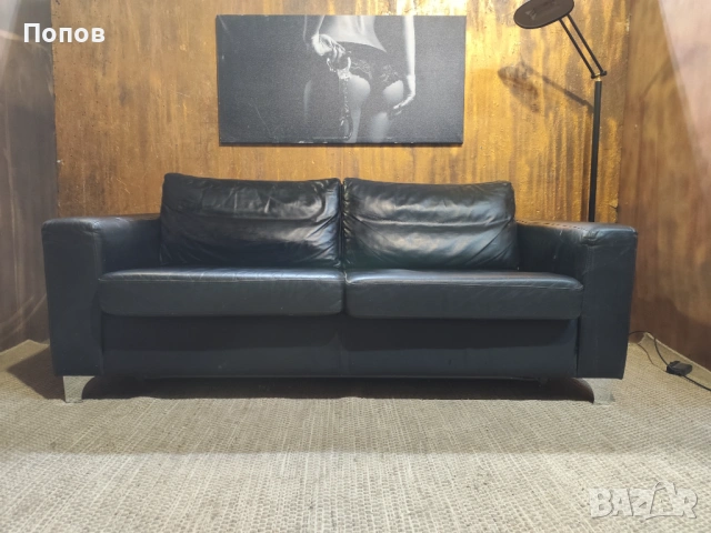 Дизайнерски кожен диван с функция сън, снимка 12 - Дивани и мека мебел - 53343464