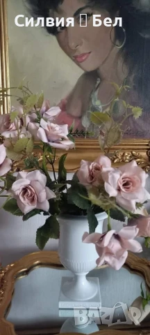 Ваза на крак бял класицизъм Фюрстенберг 1950, снимка 6 - Вази - 51120917