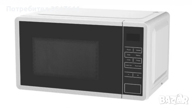 Микровълнова фурна, 700W, 20л., 5 степени на мощност, LED дисплей, Бял, снимка 1