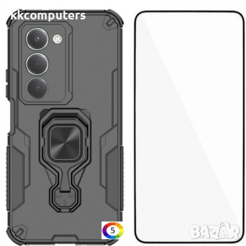 WANLONFENG Защитен калъф с Протектор за Xiaomi Redmi 15 5G/4G | Удароустойчив PC+TPU, Стойка, Темпер, снимка 6 - Калъфи, кейсове - 51995448