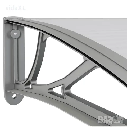 vidaXL Навес за врата, сив, 300x100 см, поликарбонат, снимка 6 - Врати за баня - 56146152