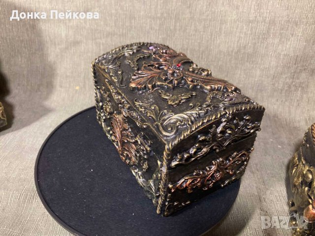 Бижутиера - ръчна изработка - дървена кутия за бижута с извит капак, снимка 5 - Декорация за дома - 40373039