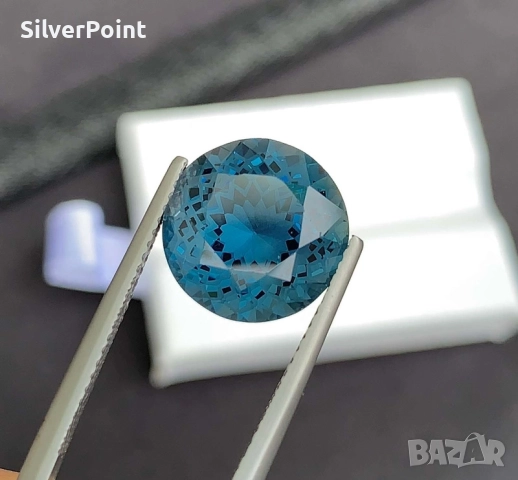 Лондон блу Топаз голям с фензи шлифовка , снимка 2 - Други - 52163914