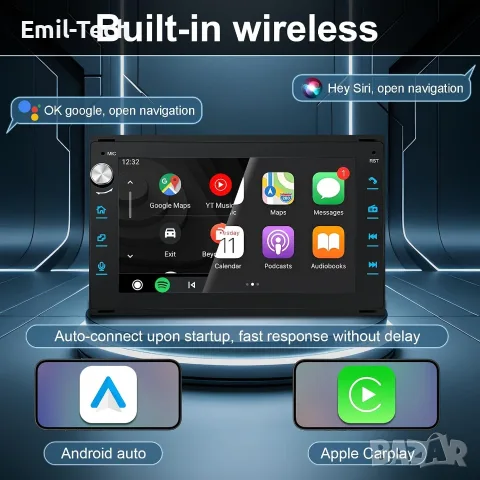 7” мултимедия за VAG група – CarPlay Android Auto Bluetooth, снимка 4 - Аксесоари и консумативи - 55960581