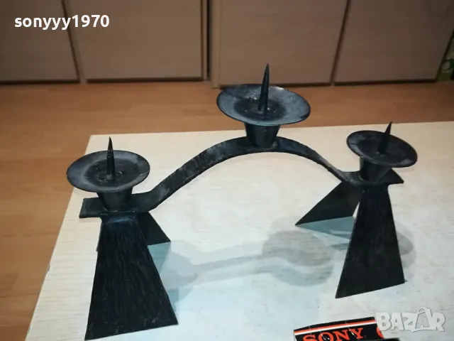 МЕТАЛЕН СВЕЩНИК 28Х20Х10СМ 3103251938, снимка 3 - Колекции - 49714658