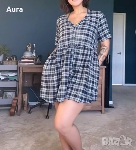 Plaid Flannel Babydoll Dress 