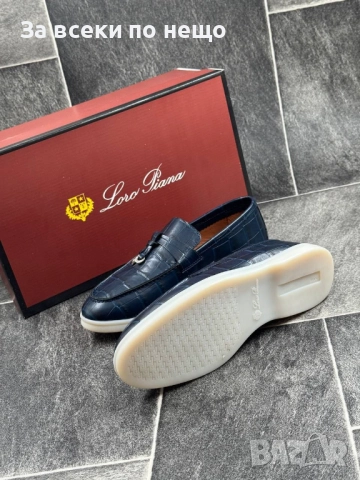 Loro Piana Дамски Тъмносини Ежедневни Обувки Естествена Кожа Код E801, снимка 3 - Дамски ежедневни обувки - 51476915
