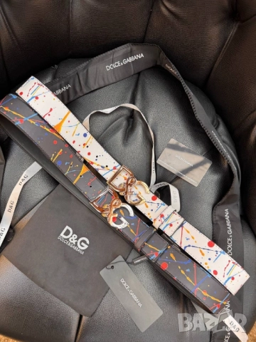 колани от естествена кожа с кутия, сертификат и торбичка dolce gabbana 