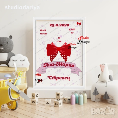 Бебешка визитка за момиче, снимка 2 - Други - 53147658