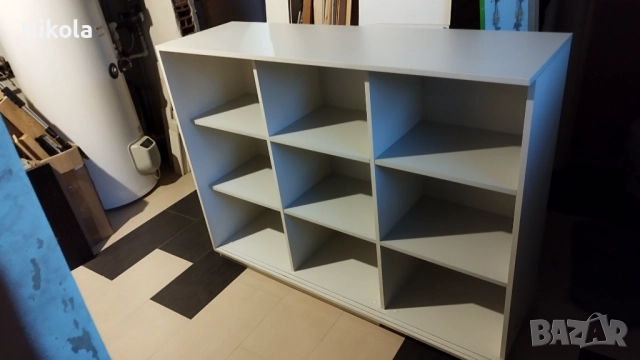 Шкаф - етажерка с 9 рафта 115/45/150 ПДЧ бял, снимка 3 - Шкафове и рафтове - 51789026