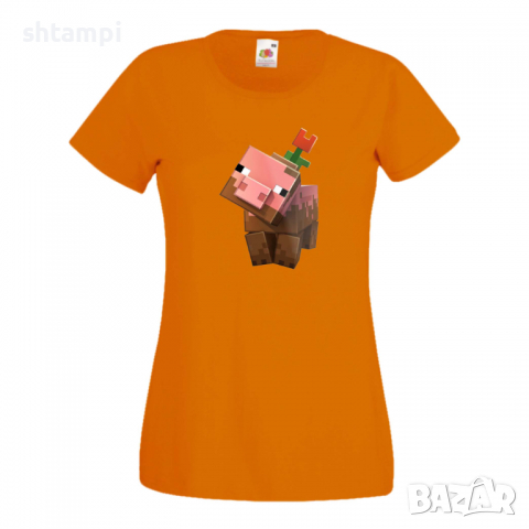 Дамска тениска Flower Pig майнкрафт Minecraft,Игра,Забавление,подарък,Изненада,Рожден Ден., снимка 11 - Тениски - 36520728