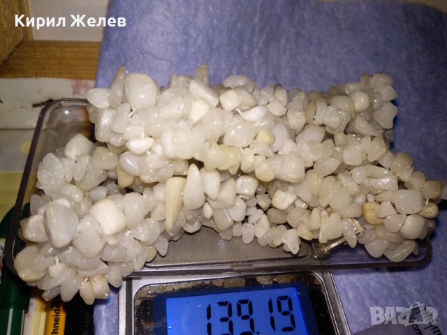 ПРЕКРАСНО КОЛИЕ ОГЪРЛИЦА от НАТУРАЛЕН БЯЛ ОПАЛ КАМЪЧЕТА РЪЧНО НАНИЗАНИ 34675, снимка 13 - Колиета, медальони, синджири - 39190636