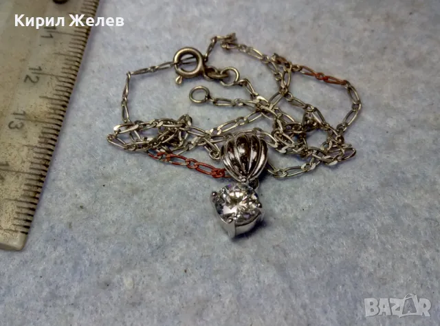 ФИНО СРЕБЪРНО ЛАНЧЕ СРЕБРО 925 с ПОСРЕБРЕНА АРТ ВИСУЛКА от БЛАГОРОДНА СТОМАНА с ИСКРЯЩ ЦИРКОН 20559, снимка 9 - Колиета, медальони, синджири - 49757308