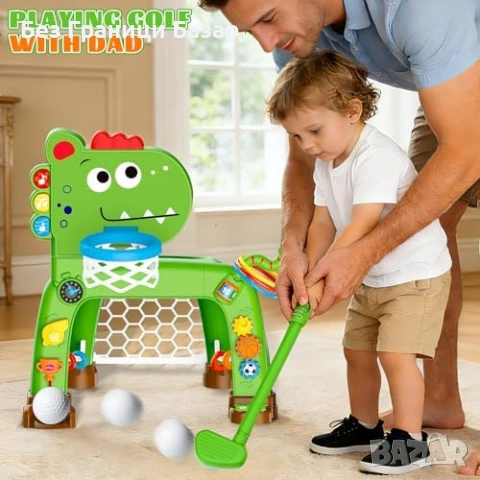 Нов Детски баскетболен кош футболна врата голф рингове 4 в 1 спортна играчка динозавър с музика , снимка 4 - Образователни игри - 54094003