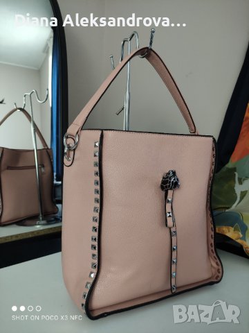 Лятна дамска чанта, голям размер, в пепелно розов цвят. 26лв., снимка 8 - Чанти - 37348415