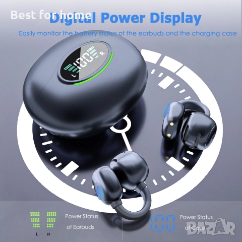 Безжични спортни слушалки с отворени щипки за уши Пусиме, снимка 6 - Bluetooth слушалки - 52307412