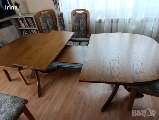 комплект шест стола от масив, снимка 3 - Маси - 51561671