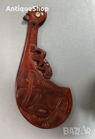Резбована, дървена, Wahaika, Уахайка, оръжие, Маори, Нова Зенлондия, оръжие, дърворезба 