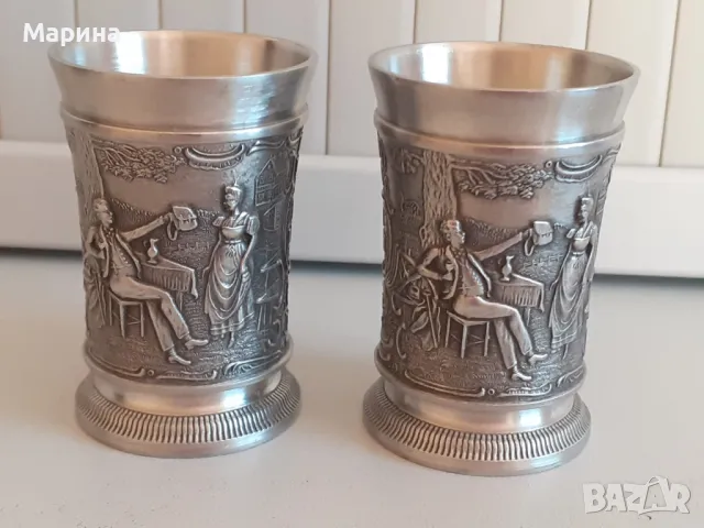 Немски чаши за ракия от калай, 40 мл.  Antik*Vintage#73