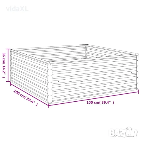 vidaXL Градинска повдигната леха 100x100x36 см кортенова стомана, снимка 7 - Саксии и кашпи - 56146195