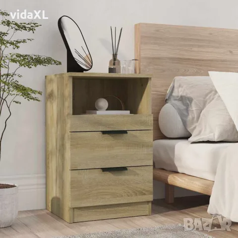 vidaXL Нощно шкафче, дъб сонома, инженерно дърво, снимка 2 - Шкафове - 56147984