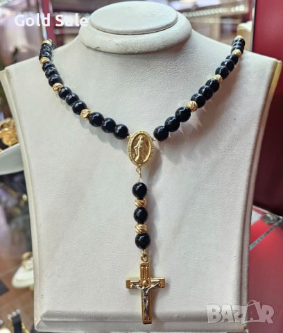 Броеница с златни топчета и мъниста