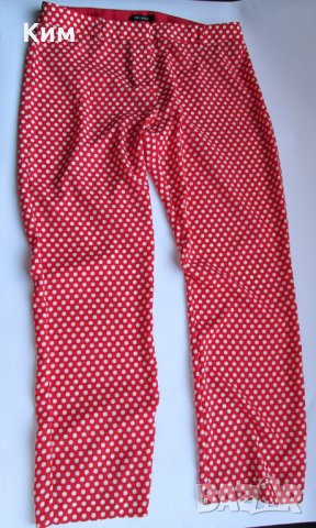 Дамски панталон Tara Jarmon свободна кройка в червено на бели точки свежо, снимка 3 - Панталони - 34441978