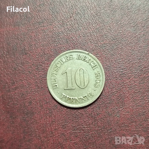 Германия 10 пфенига 1908 г. МД 'A' - Берлин