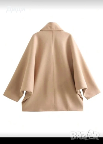 Бежово палтенце oversize, снимка 4 - Палта, манта - 53157301