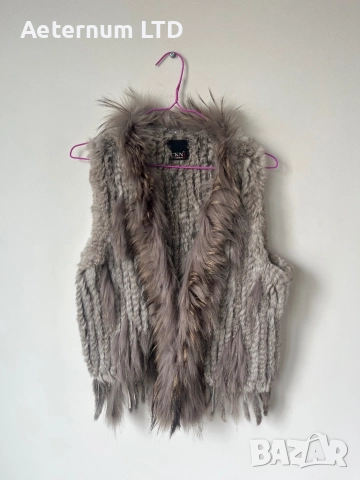 Дамски елек с естествен заешки косъм 