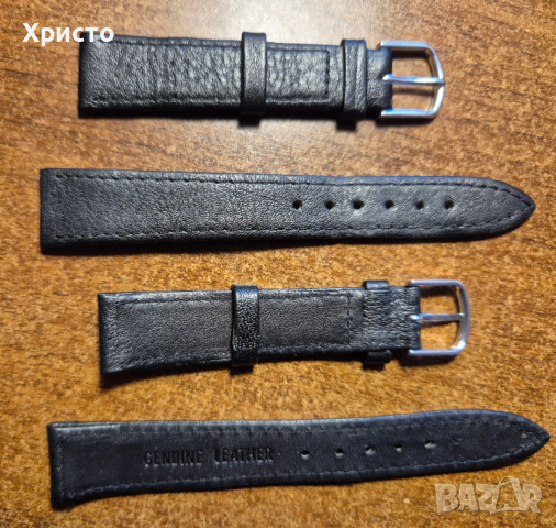 каишка за часовник естествена кожа черна евтина и качественан, снимка 7 - Каишки за часовници - 22631633