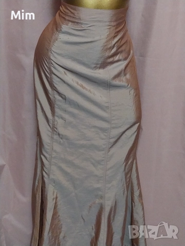 SILVOR 56 Дълга пола в цвят пепел от рози за едра дама , снимка 2 - Поли - 52832652